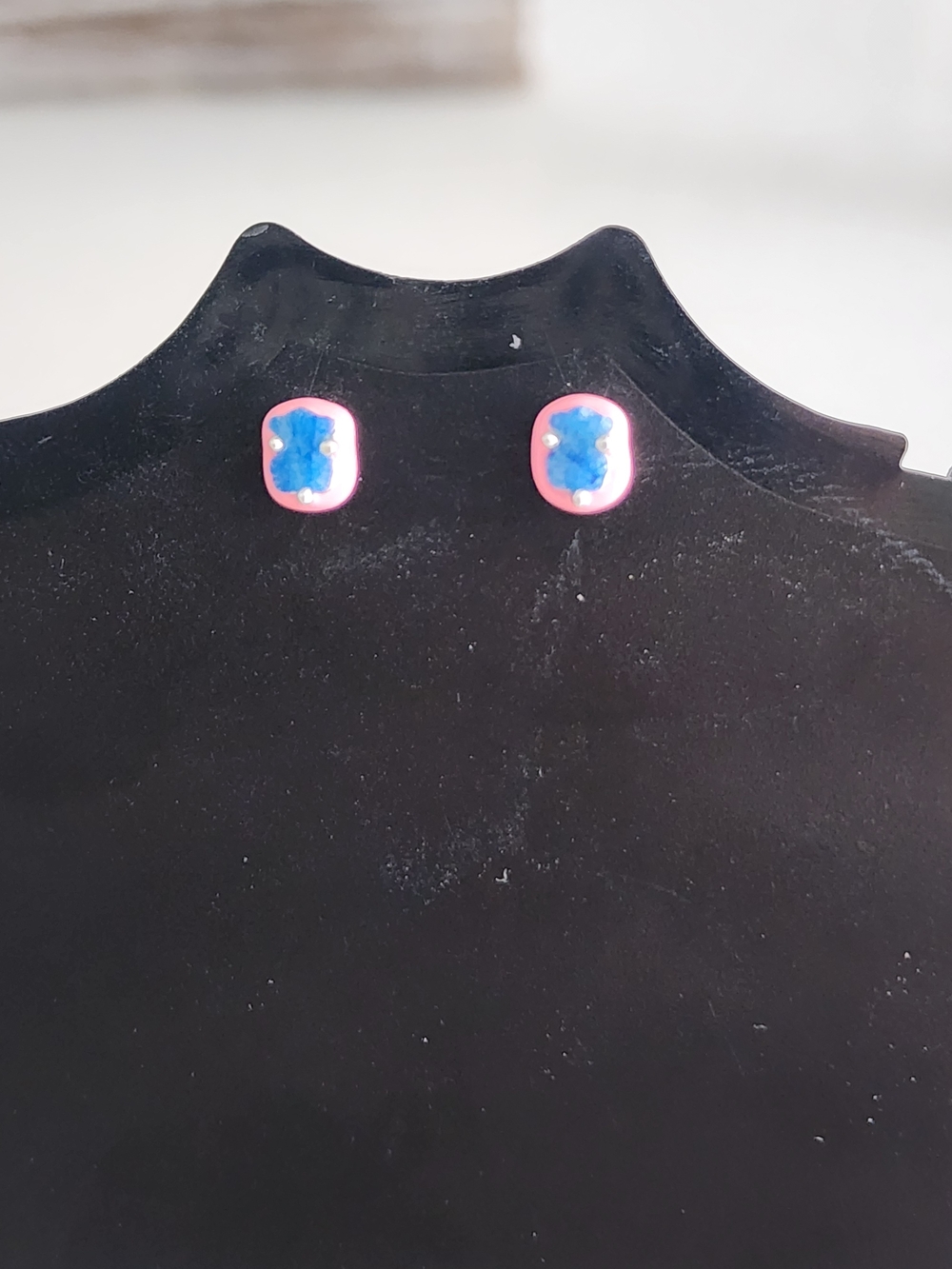 Tous Pink and Blue Bear Stud Earrings
